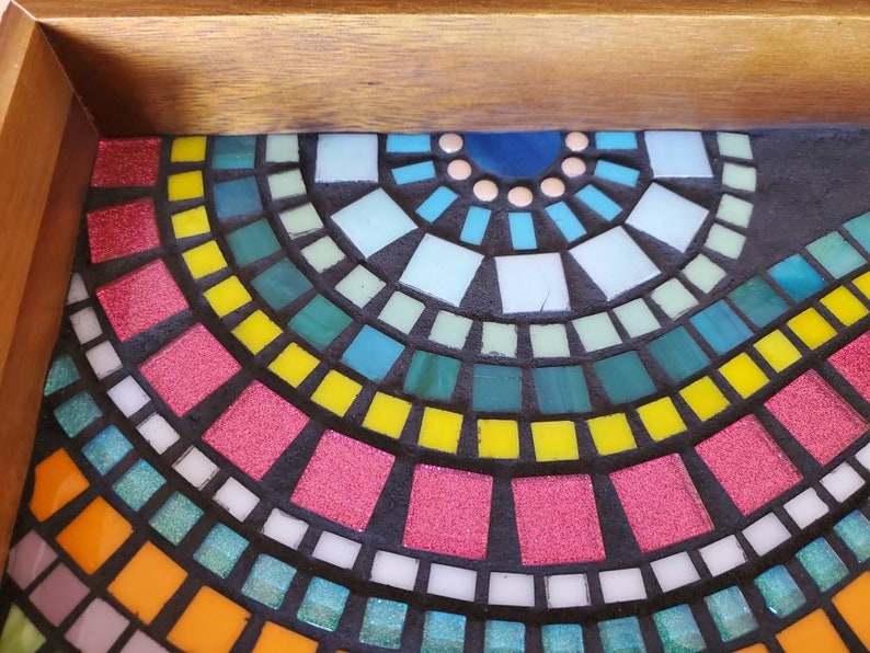Colorful Mosaic Decorative Serving Tray Etsy