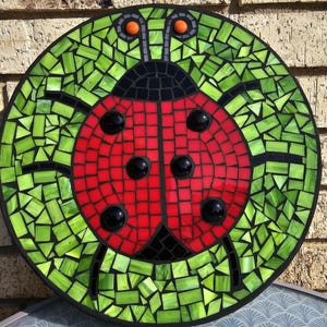 Ladybug Mosaic Garden Stone