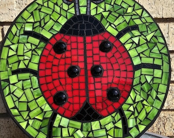 Ladybug Mosaic Garden Stone