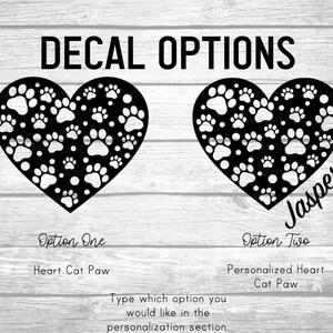 Cat Paw Heart Decal, Cat Paw Personalized Gift, Cat Vinyl Decal, Cat Paw Heart Bumper Decal Sticker, Cute Cat Lover Gift, Cat Paw Sticker