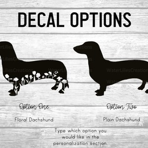 Dachshund Decal, Dachshund Dog Gift, Dog Vinyl Decal, Dachshund Floral Bumper Vinyl Decal Sticker, Dog Lover Gift, Dachshund Lover Gift