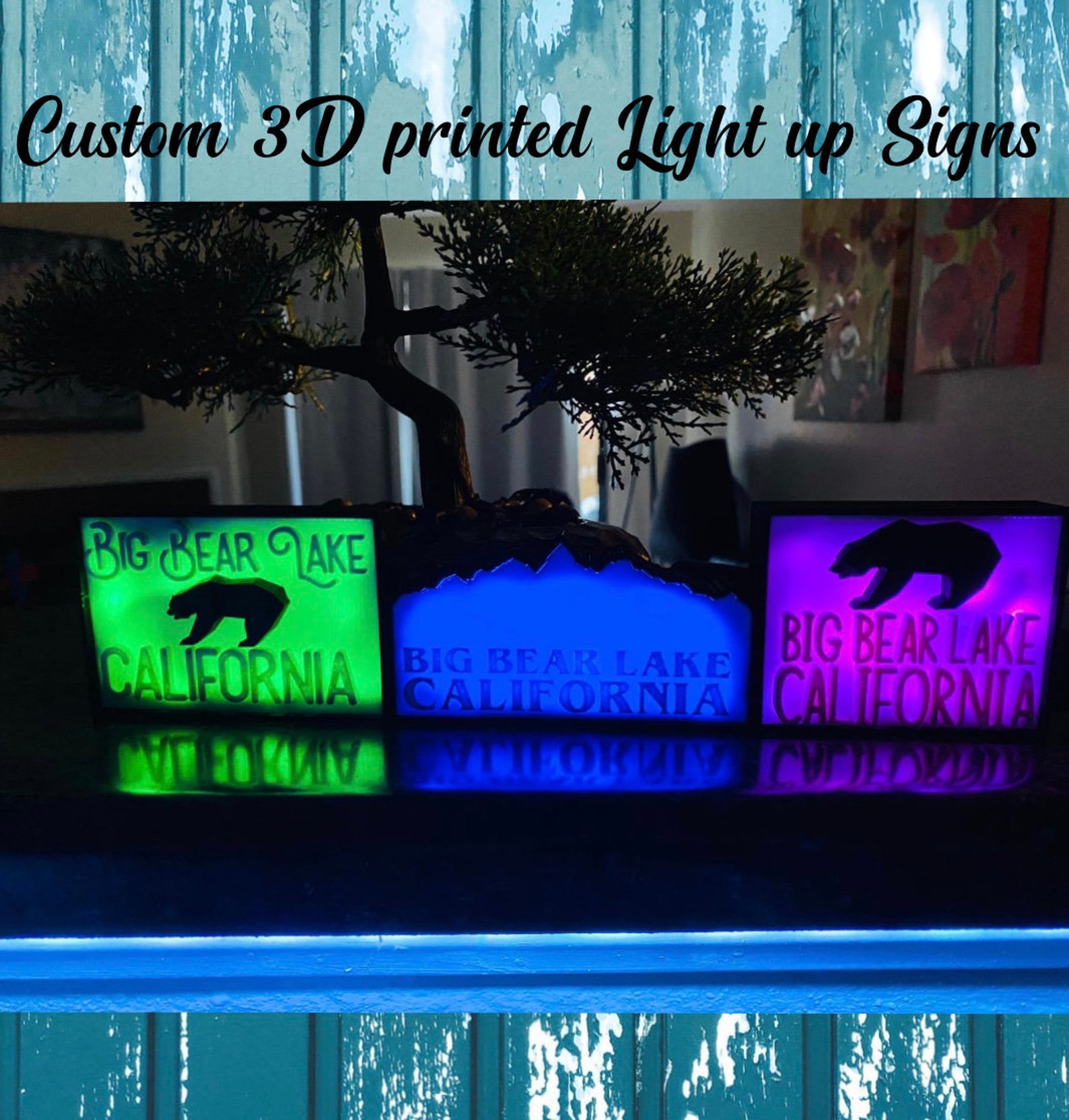 Custom 3D Printed Light UP LED Signs Etsy