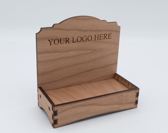 Tarjetero cortado a láser con espacio para logotipo (archivo digital)