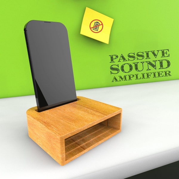 Amplificateur de son passif fait main en bois pour téléphone portable