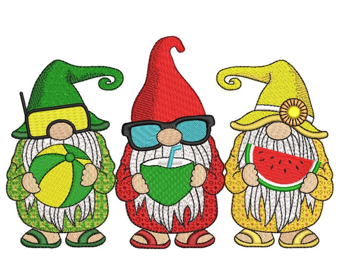Beach gnomes embroidery designs holiday embroidery designs  etsy
