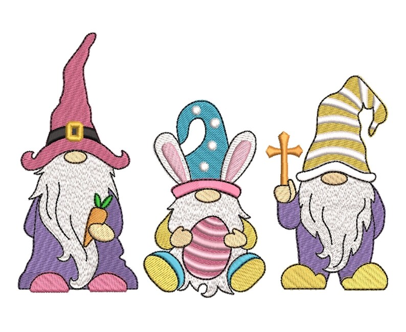 Easter Gnomes Embroidery Designs Holiday Embroidery Designs Etsy