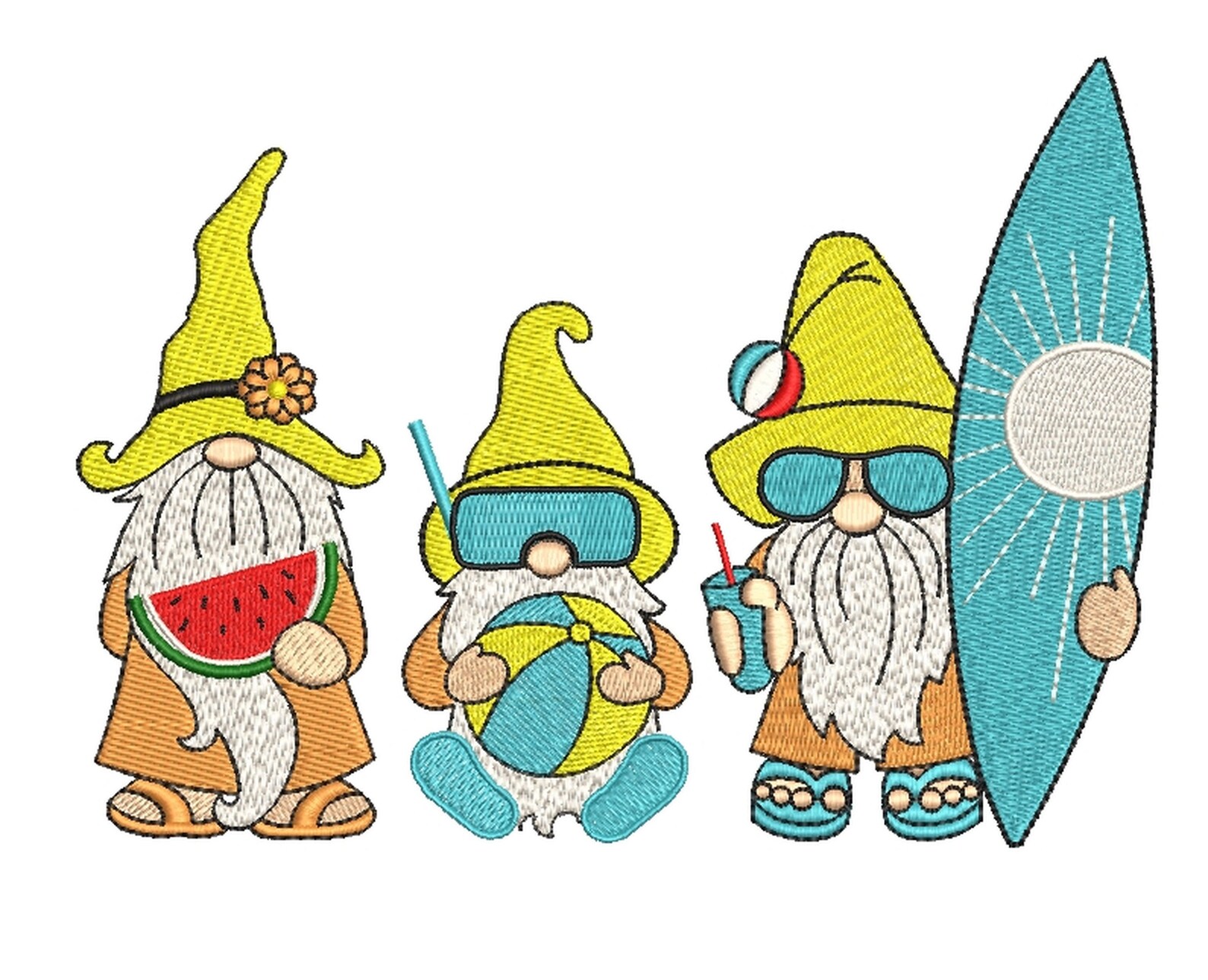 Beach gnomes embroidery designs holiday embroidery designs  etsy Beach gnomes embroidery designs holiday embroidery designs  etsy