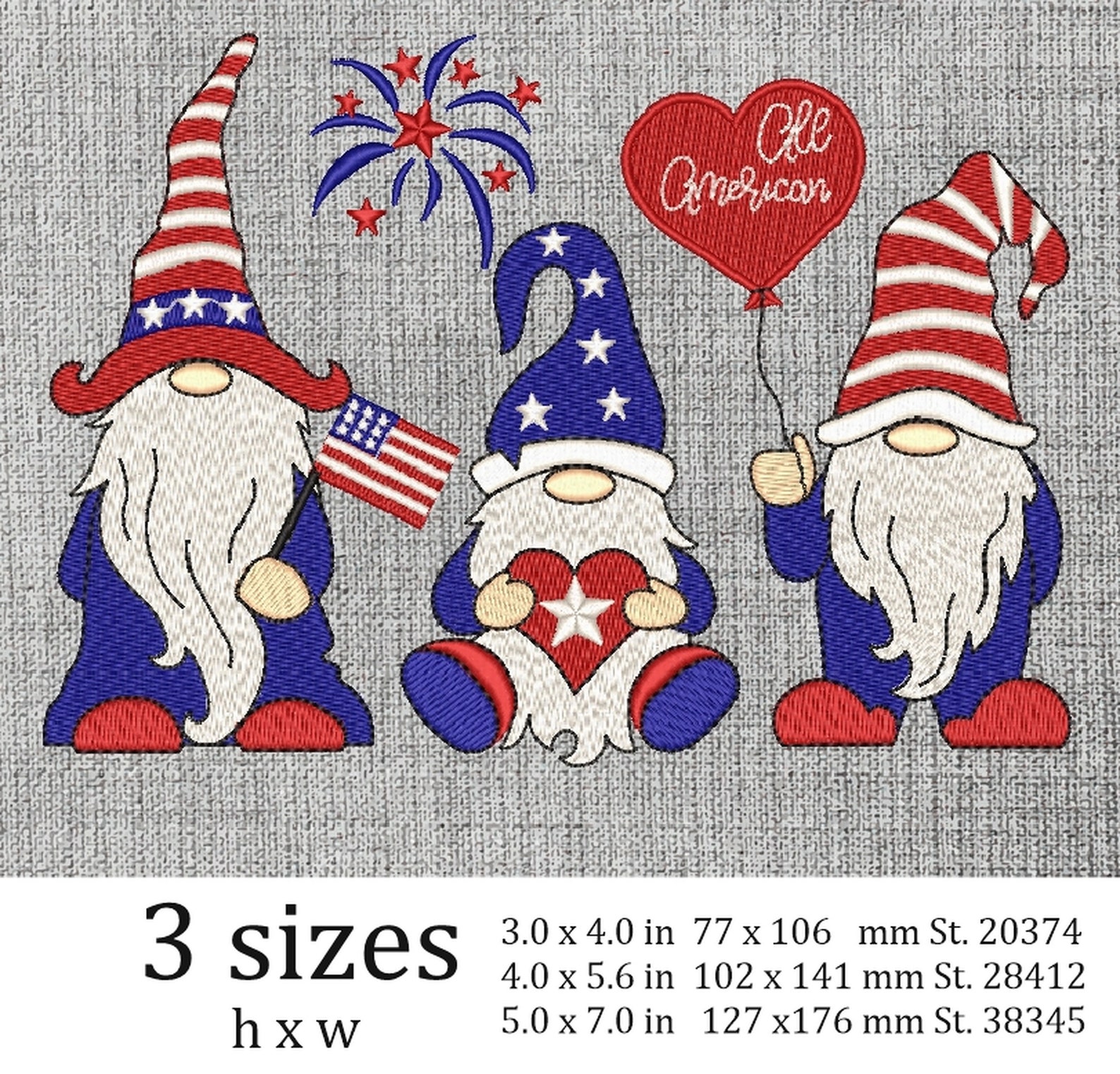 Amercian gnomes jessecmault designs 4th of july gnomes  etsy
