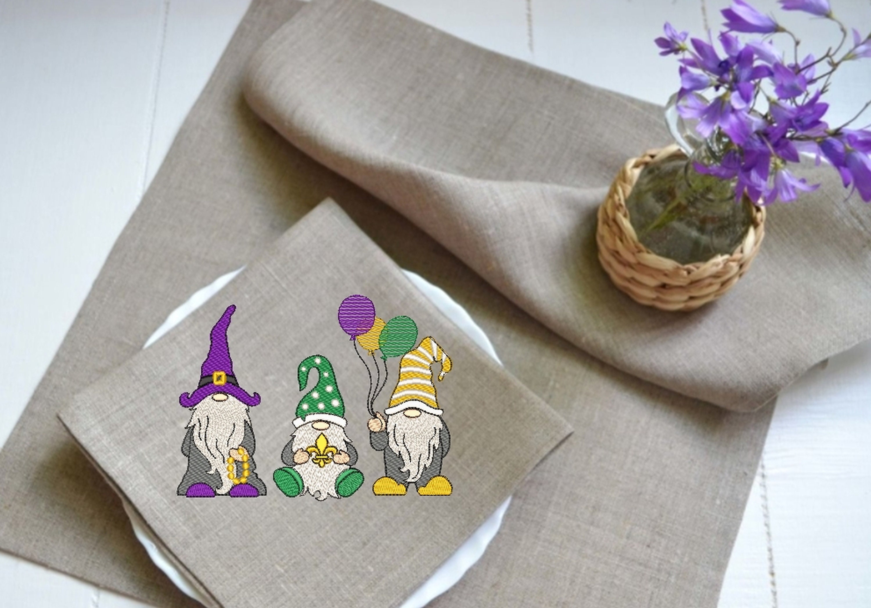 Mardi gras gnomes embroidery design 3 sizes instant download  etsy Mardi gras gnomes embroidery design 3 sizes instant download  etsy