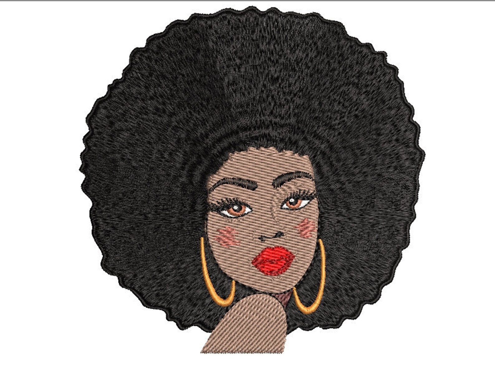 African Woman Face Embroidery African Woman Face Embroidery