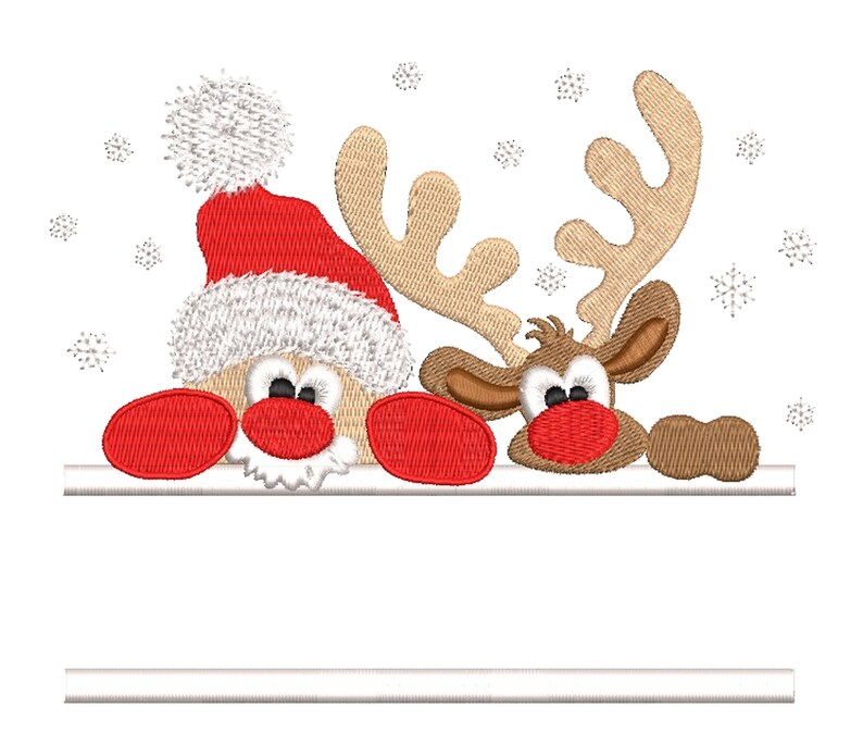 Santa and deer machine embroidery christmas embroidery  etsy Santa and deer machine embroidery christmas embroidery  etsy