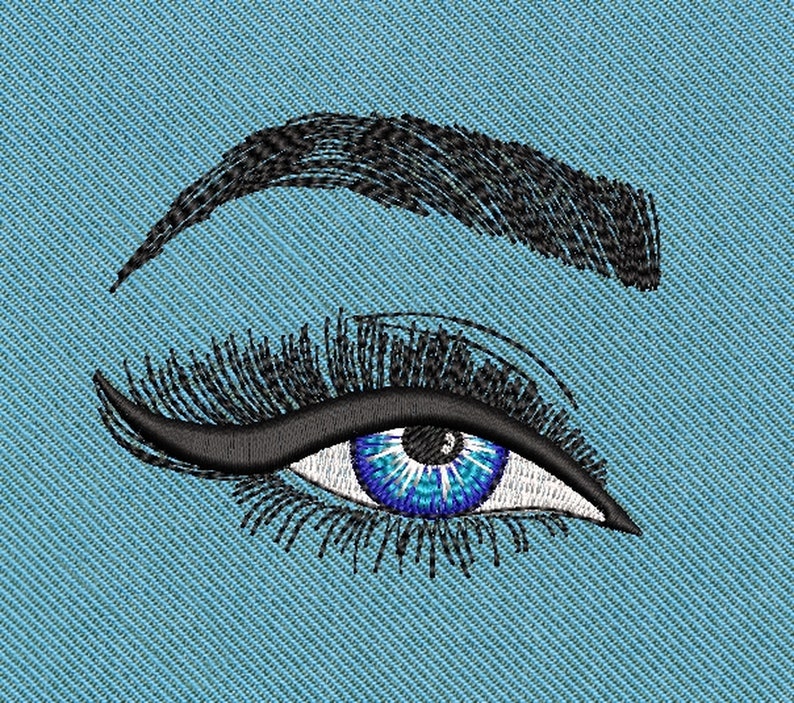 Eyes machine embroidery designEyelashes machine design 3 Etsy