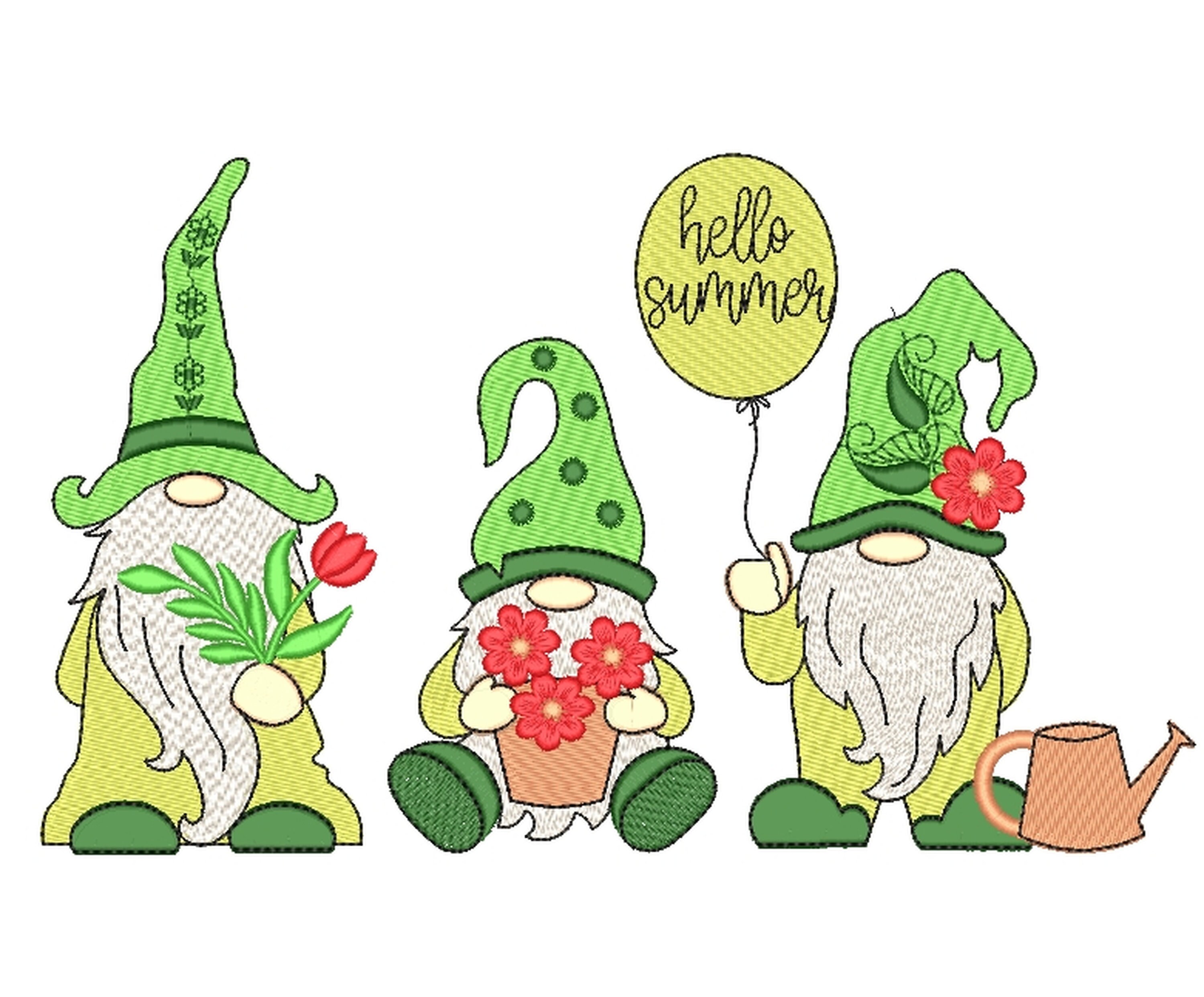 Summer gnomes embroidery designs holiday embroidery designs  etsy Summer gnomes embroidery designs holiday embroidery designs  etsy
