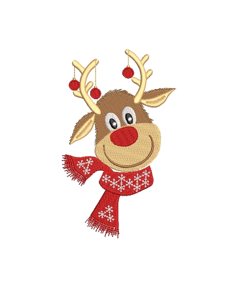 Reindeer Christmas Design Machine Embroidery Holiday Etsy UK