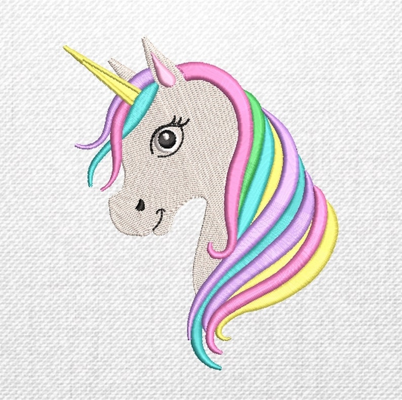 Rainbow Unicorn machine Embroidery design 5 sizes. Etsy