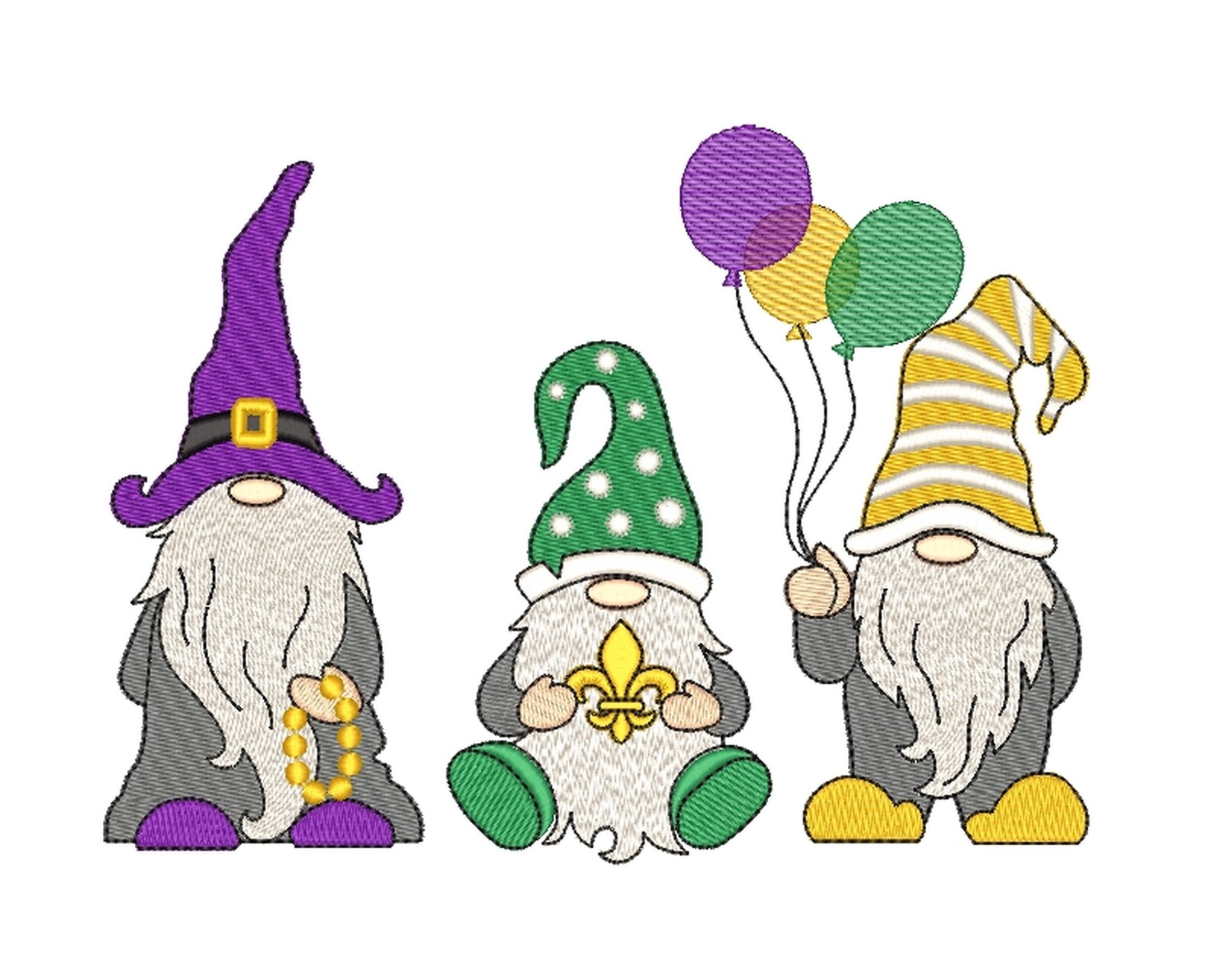 Mardi gras gnomes embroidery design 3 sizes instant download  etsy Mardi gras gnomes embroidery design 3 sizes instant download  etsy