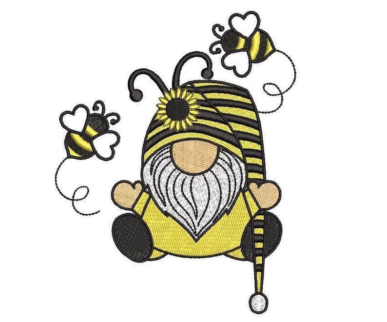 Bee kind gnome embroidery design love embroidery designs  etsy