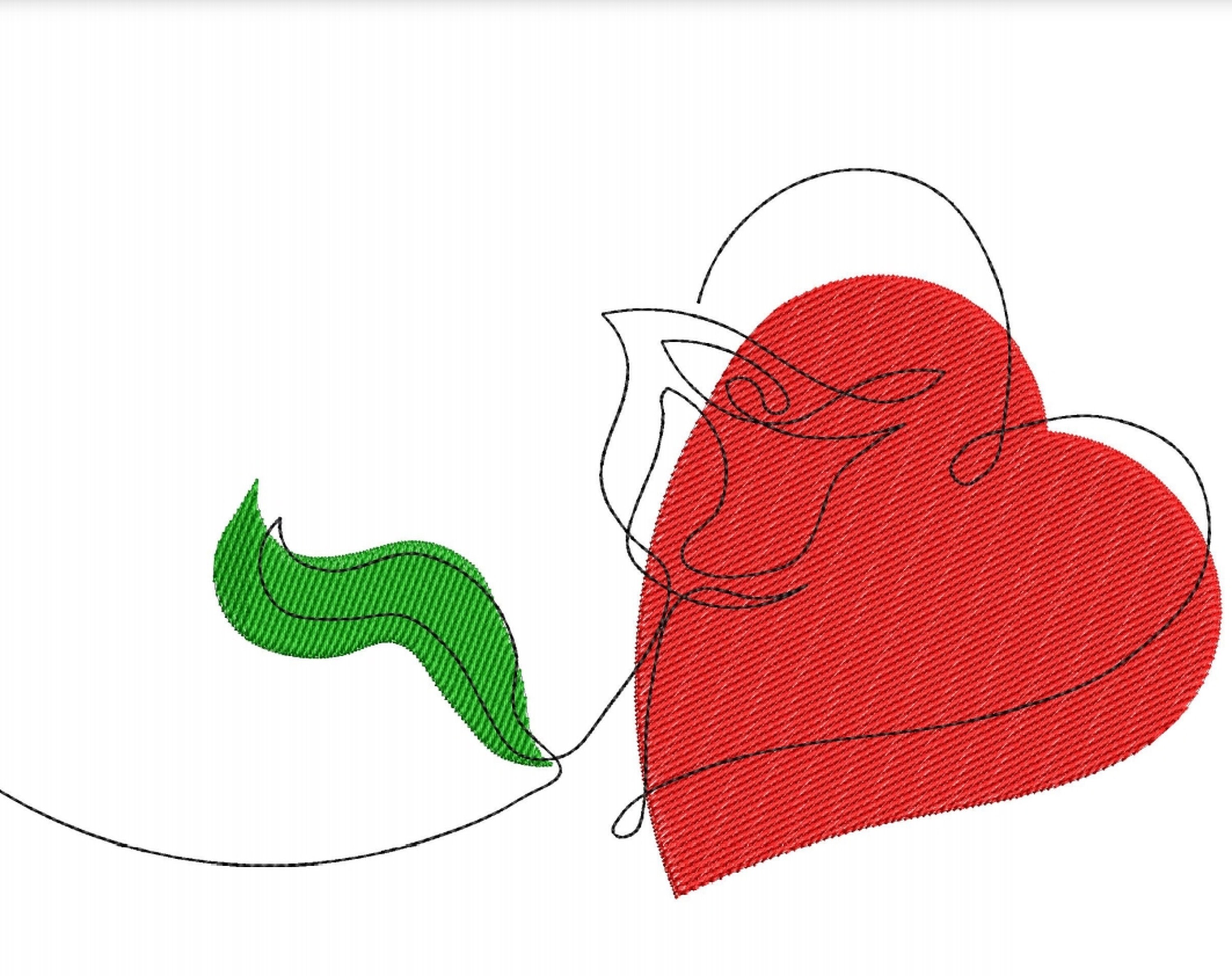 Rose And Heart Embroidery