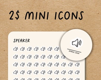 SPEAKER Mini Icon Stickers / Music Instrument Minimal Functional Planner Stickers / Concert Minimalist Stickers