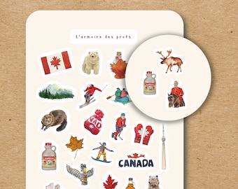 CANADA Theme Sticker Sheet / Canadian Planner Stickers / Decorative Stickers for Planner & Journal