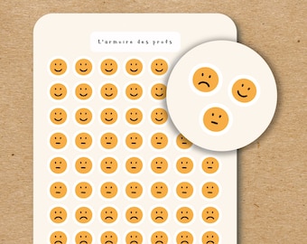 SMILEY FACE Icon Sticker Sheet / Mood Planner Stickers