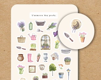 GARDEN Theme Sticker Sheet / Gardening Planner Stickers / Spring and Summer Planner & Journal Sticker Sheet