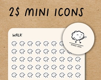 WALK Mini Icon Stickers for Planner / Hiking Icon Stickers / - Etsy