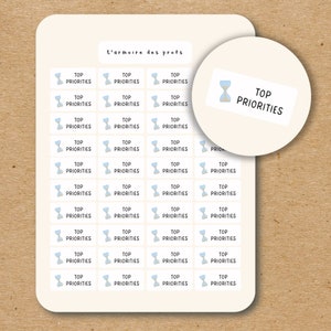 TOP PRIORITIES プランナー用ステッカー / リマインダー ステッカー / To Do プランナー ステッカー / 締め切りステッカー / 忘れないでください プランナー ステッカー