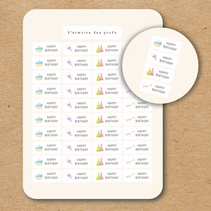 BIRTHDAY Functional Stickers for Planners / Happy Birthday Sticker Sheet / Celebration Event Stickers