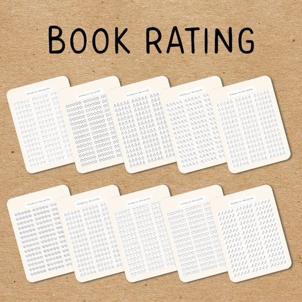 BOOK RATING Stickers, Book Review Tracker, Reading Log, Bookish Planner Stickers, Bookclub Essential, Reading Journal Tracker