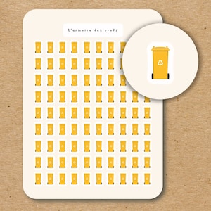 RECYCLING TRASH Bin Stickers for Planner / Household Chores Stickers / Trash Recycling Day Stickers