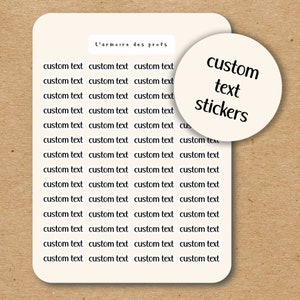 CUSTOM TEXT Stickers / Custom Script for Planners / Script Stickers