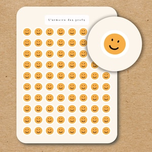 HAPPY FACE Icon Sticker Sheet / Smiley Face Planner Stickers