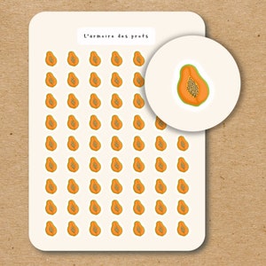 PAPAYA Stickers / Fruit and Veggie Planner Stickers / Tropical Stickers