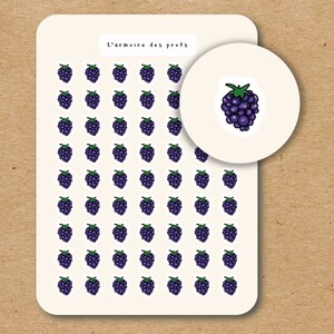 BLUE RASPBERRY Icon Stickers / Fruit and Veggie Planner Stickers / Food Stickers