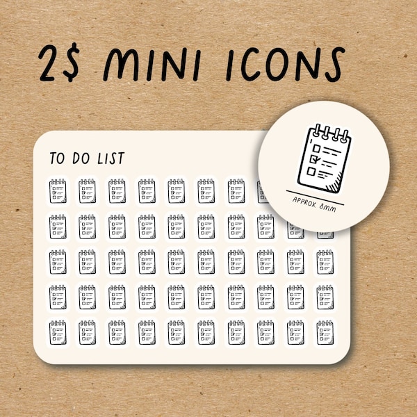 TO DO LIST Mini Icon Stickers / Task Minimal Functional Planner Stickers / Notebook Minimalist Stickers