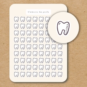 TOOTH Icon Stickers for Planner / Dentist Sticker Sheet / Dental Care Planner Stickers