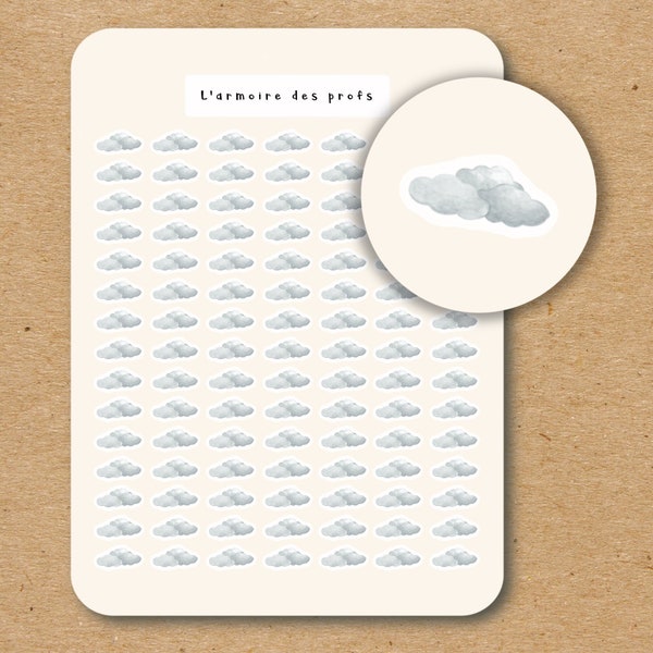 CLOUDY Icon Stickers / Weather Planner Stickers / Weather Tracker Stickers