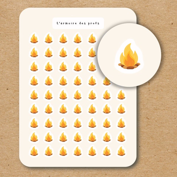 BONFIRE Stickers Set, Camping Planner Stickers, Fire Pit, Outdoor Adventure, Campfire Stickers