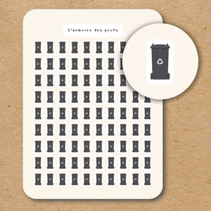 RECYCLING TRASH Bin Stickers for Planner / Household Chores Stickers / Trash Recycling Day Stickers