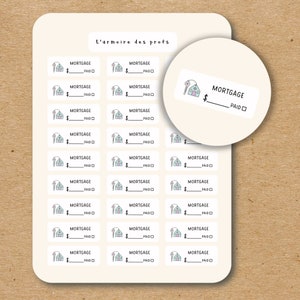 HIPOTECA Pegatinas de presupuesto para planificadores diarios y cuadernos, pegatinas de seguimiento de finanzas de gastos, diario financiero, pegatinas de facturas vencidas