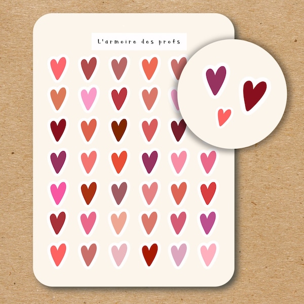 HEART Sticker Sheet / Planner & Journal Sticker Sheet