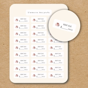 RENT DUE Budget Planner Sticker, Expense Finance Tracker Sticker, Financial Journal, Bill Due Sticker