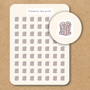 POPCORN Movie Night Planner Stickers, Cinema Theme Planner Accessories, Date Night Functional Stickers