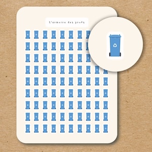 RECYCLING Bin Stickers for Planner / Household Chores Stickers / Trash Recycling Day Stickers
