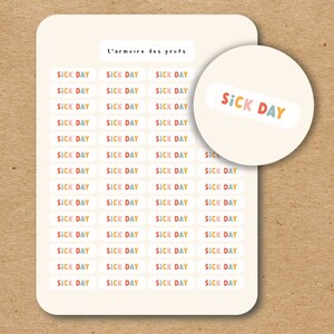 SICK DAY Text Stickers for Planners Journals Scrapbooking and Calendar / Script Sticker Sheet / Custom Text Stickers