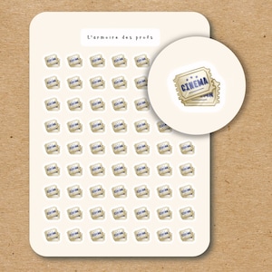 CINEMA Icon Stickers / Movie Night Planner Stickers