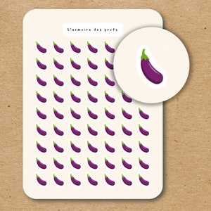 EGGPLANT Icon Stickers / Fruit and Veggie Planner Stickers