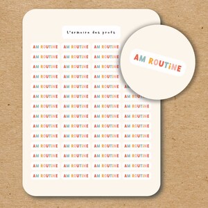 AM ROUTINE Text Stickers / Text Planner Stickers / Script Stickers