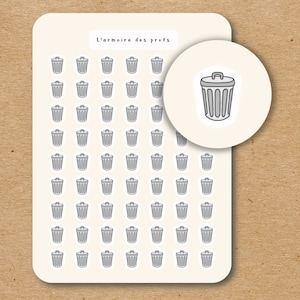 TRASH Garbage Household Chores Planner Stickers, Cleaning Sticker Set, Chores Trackers Stickers, Laundry Mop Dishes Trash Recycle Stickers